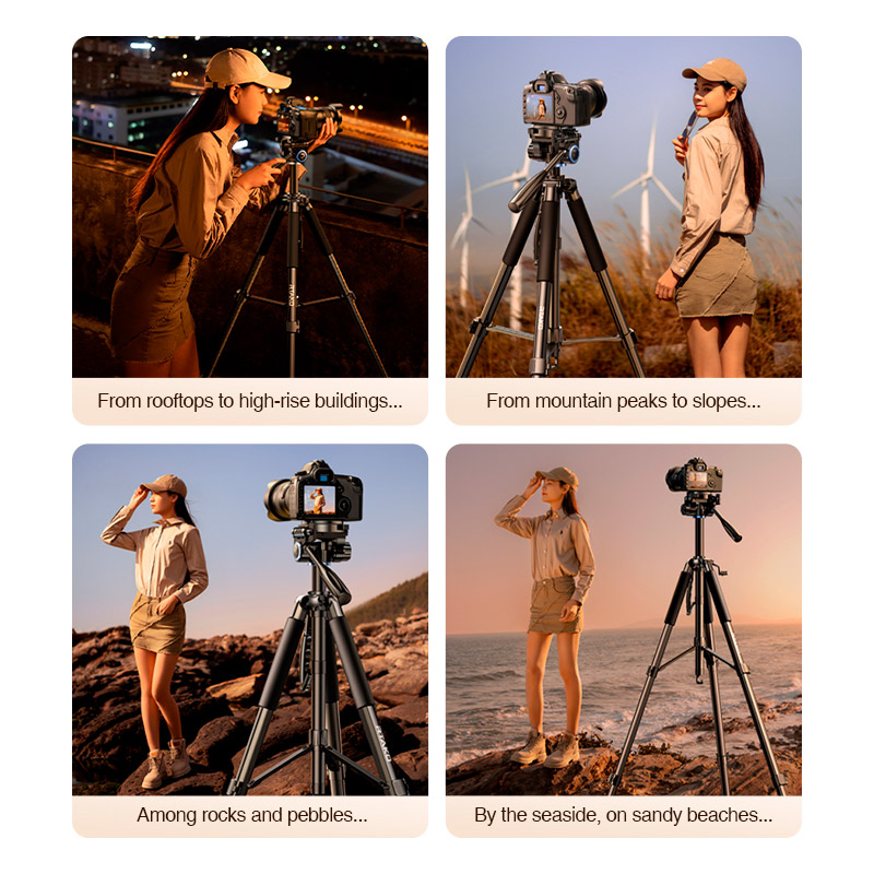 Штатив RTAKO VT-990S 1.9M Hexagonal Photography Tripod Black