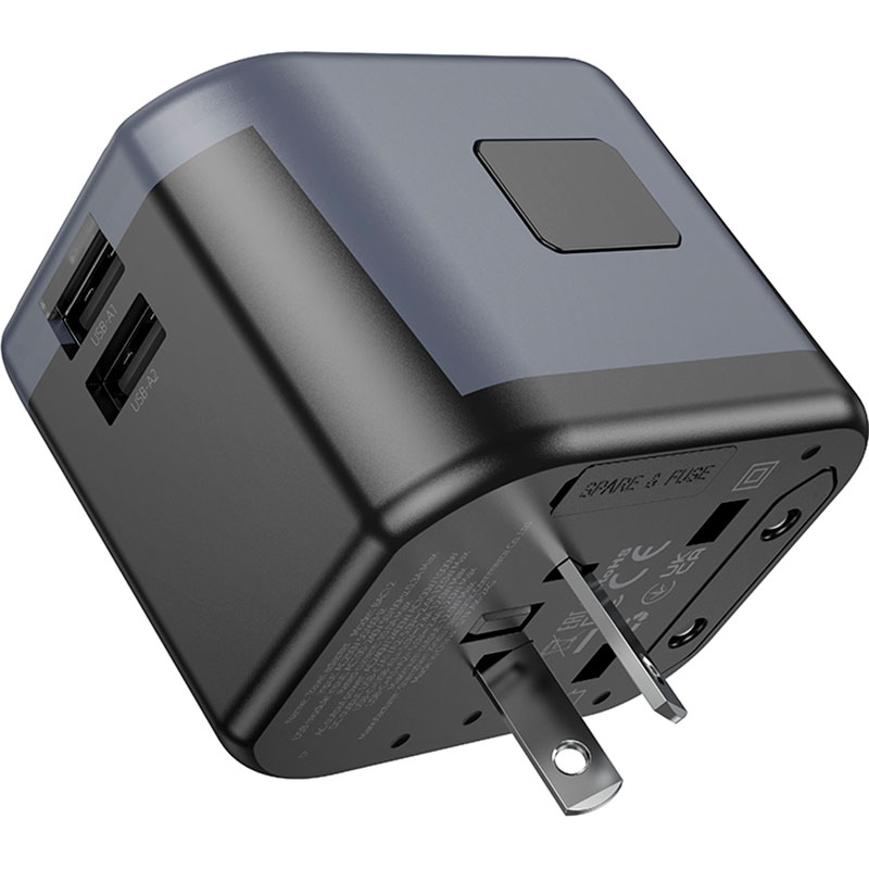 Зарядний пристрій BOROFONE BAC12 Leader 2xUSB-A, 1xUSB-C, 2.4A Universal Conversion Charger Black