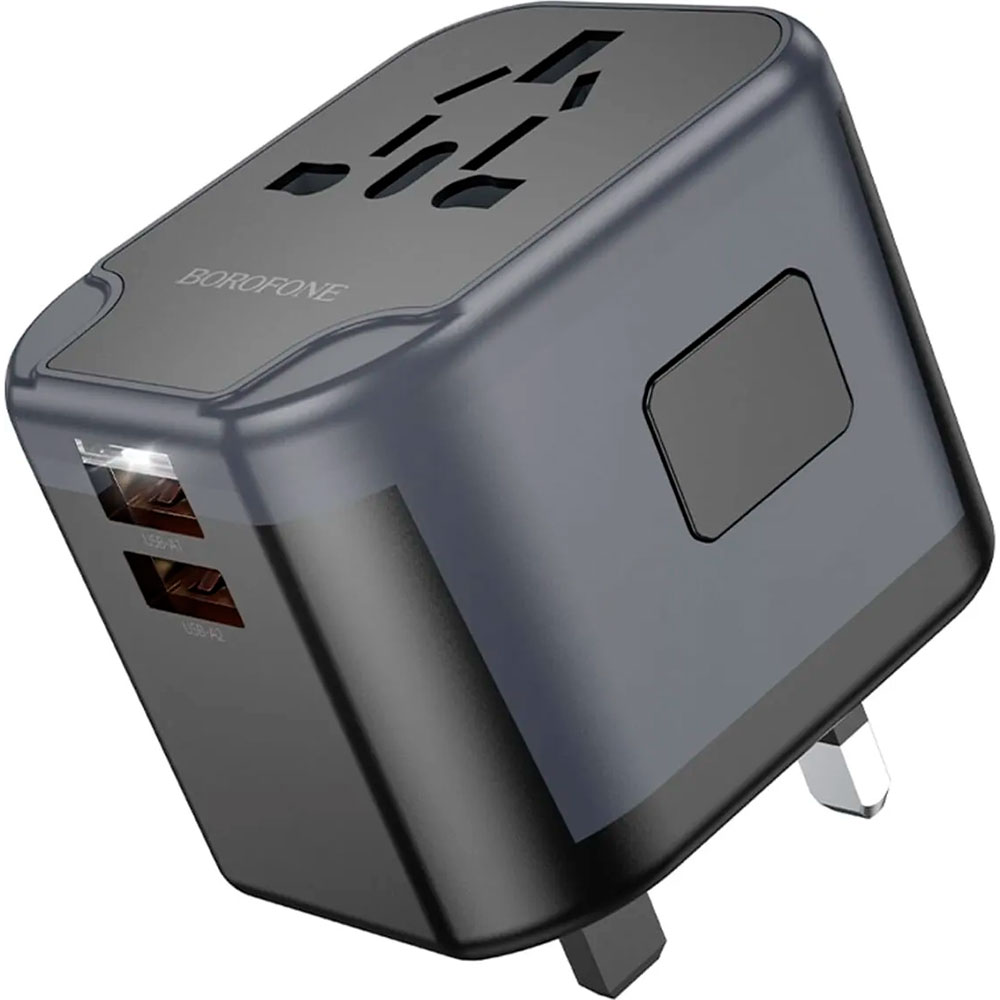 Зарядний пристрій BOROFONE BAC13 Leader 2xUSB-A, 1xUSB-C, PD20W, QC3.0 Universal Conversion Charger Black