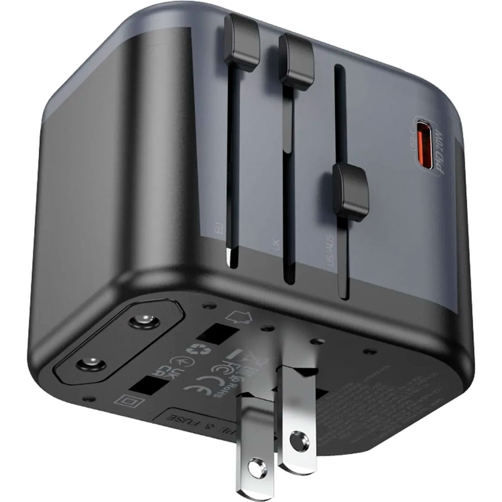 Зарядний пристрій BOROFONE BAC13 Leader 2xUSB-A, 1xUSB-C, PD20W, QC3.0 Universal Conversion Charger Black