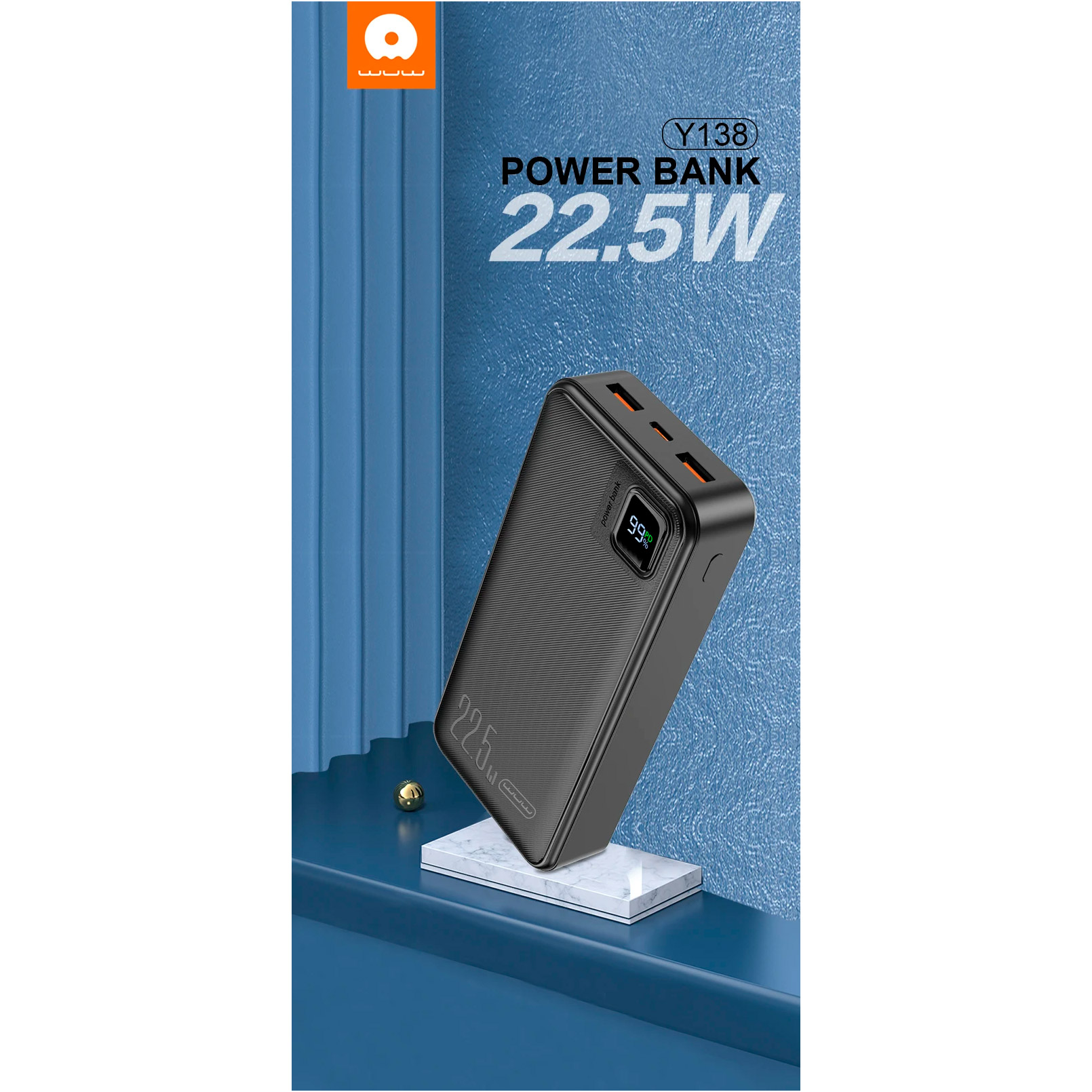 Повербанк WUW Y138 22.5W 20000mAh Black