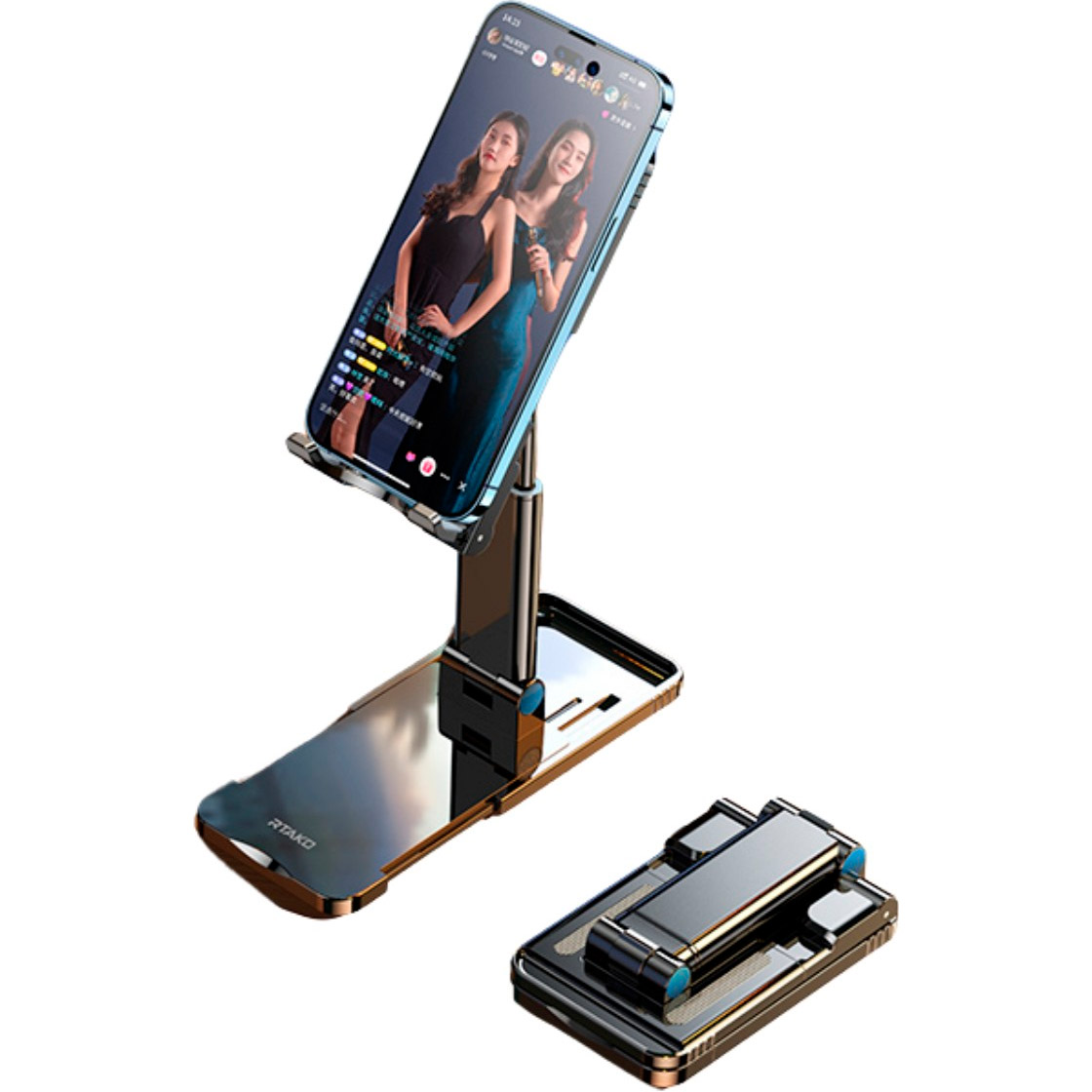 Подставка для смартфона RTAKO TC01A Dual Slider Folding Desktop Stand Gray