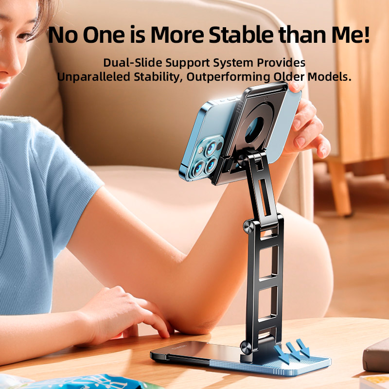 Подставка для смартфона RTAKO TC06 Double-Layer Foldable Desktop Stand Titanium Space Gray