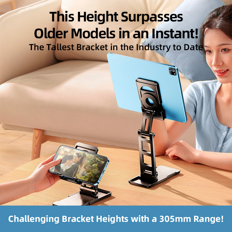 Подставка для смартфона RTAKO TC06 Double-Layer Foldable Desktop Stand Titanium Space Gray