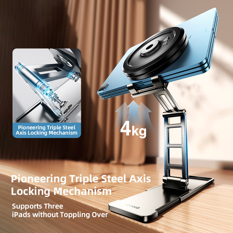 Подставка для смартфона RTAKO TC06 Double-Layer Foldable Desktop Stand Titanium Space Gray