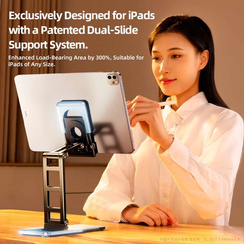 Подставка для смартфона RTAKO TC06 Double-Layer Foldable Desktop Stand Titanium Space Gray