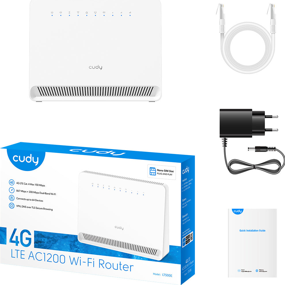Wi-Fi роутер CUDY LT500E 4G LTE