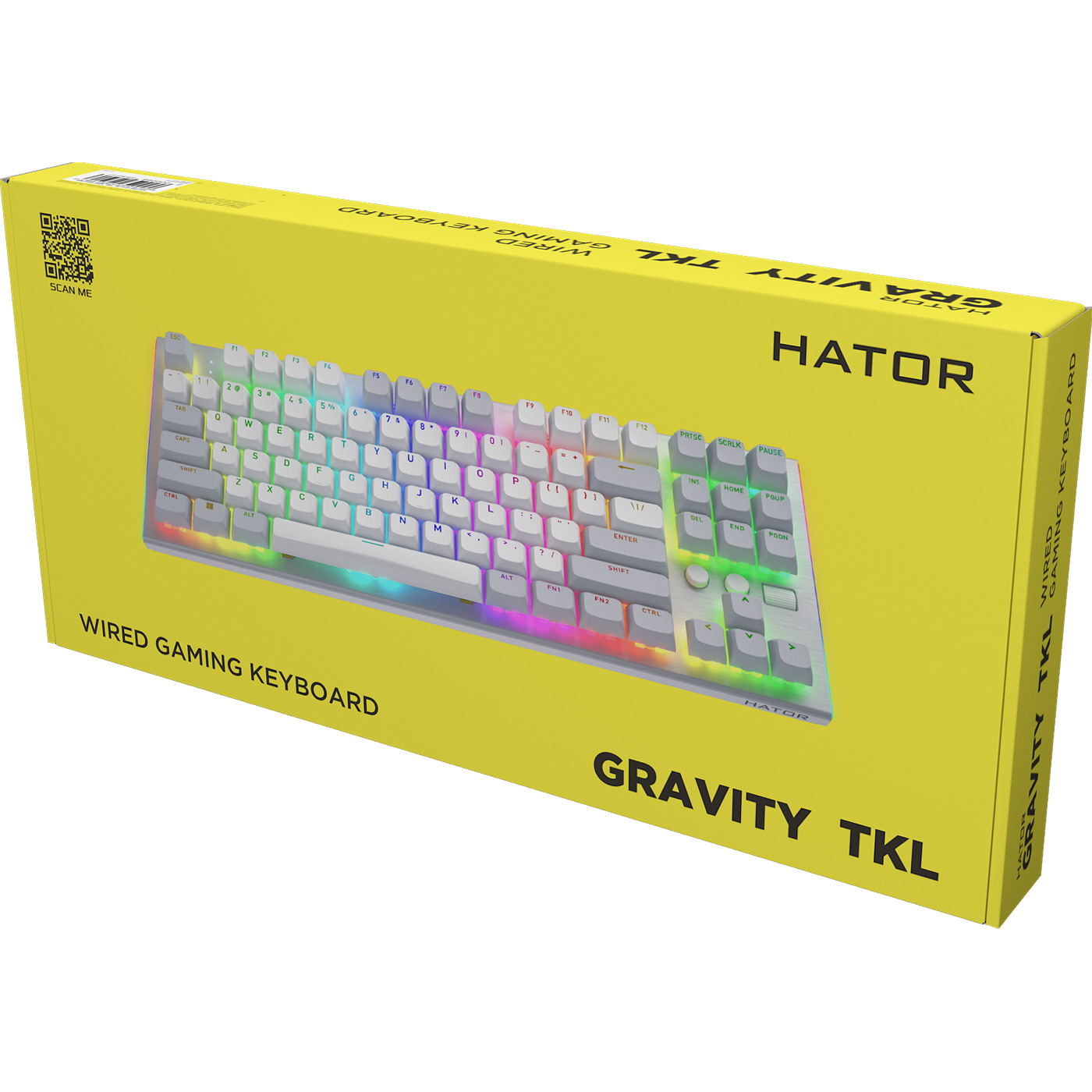 Клавиатура HATOR Gravity TKL Aurum Orange Switch US White (HTK561)