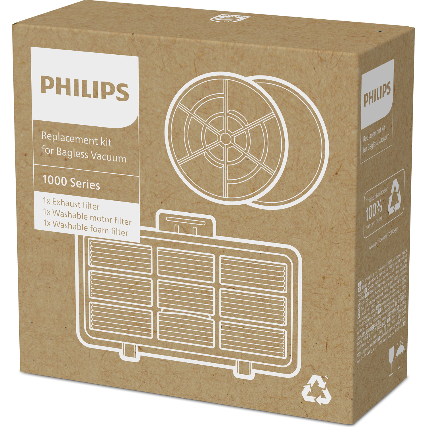 Набір фільтрів PHILIPS XV1210/01 для пилососів 1000 серії 3шт