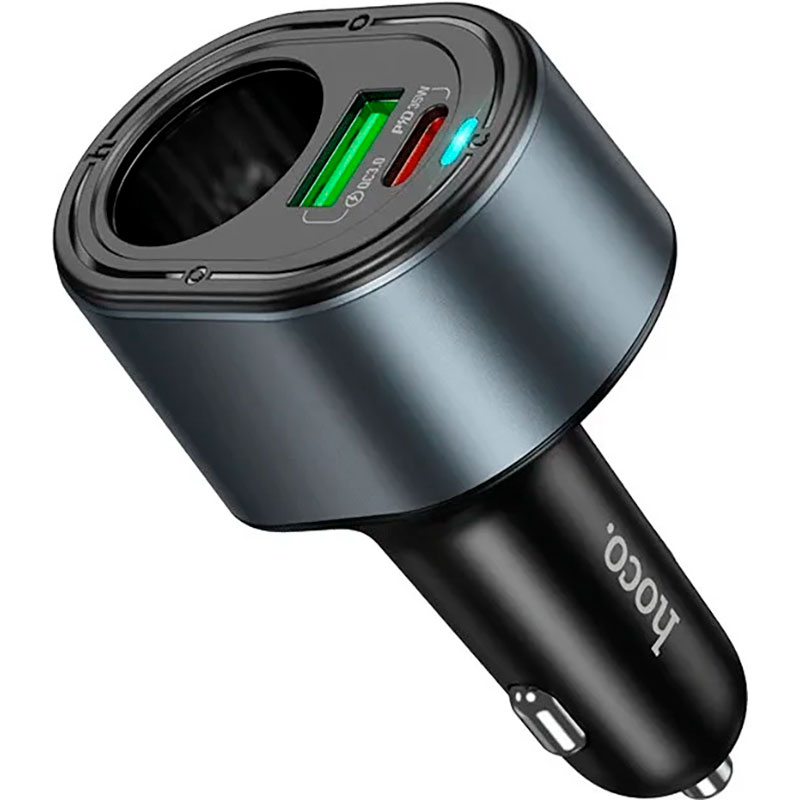 Автомобільний зарядний пристрій HOCO Z56 Friend 1xUSB-C, 1xUSB-A, 1xCar Charger, PD35W, QC3.0 Black (6942007633031)