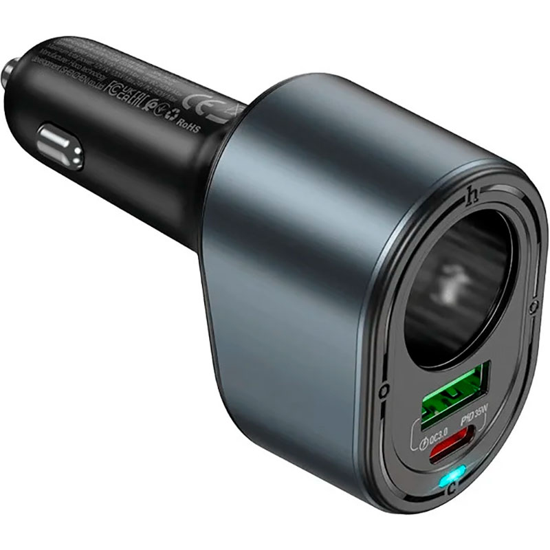 Автомобільний зарядний пристрій HOCO Z56 Friend 1xUSB-C, 1xUSB-A, 1xCar Charger, PD35W, QC3.0 Black (6942007633031)