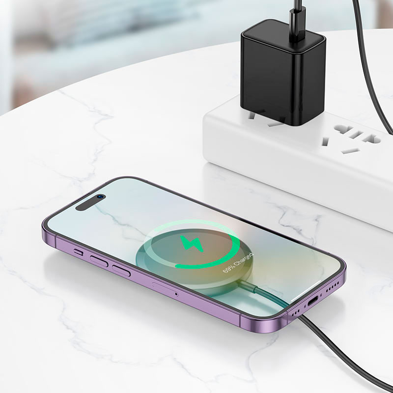 Бездротовий зарядний пристрій HOCO CW52 Enjoy 15W Magnetic Wireless Charger Black