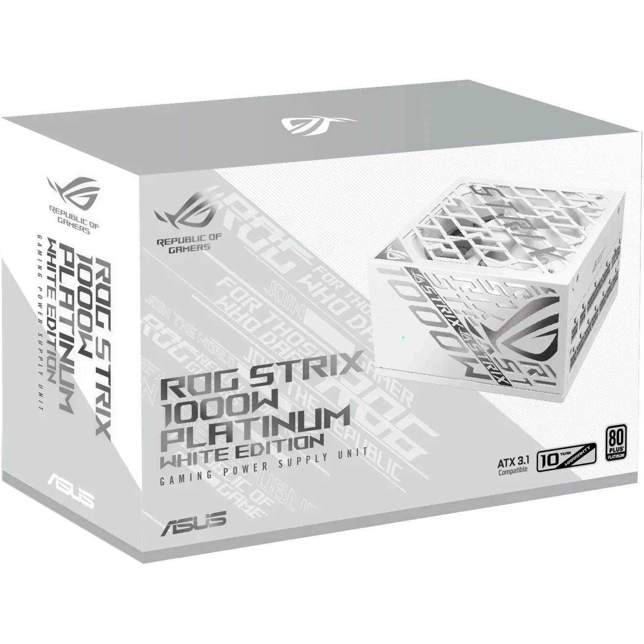 Блок питания 1000W ASUS ROG Strix 1000W Platinum White Edition (ROG-STRIX-1000P-GAMING-WHITE)