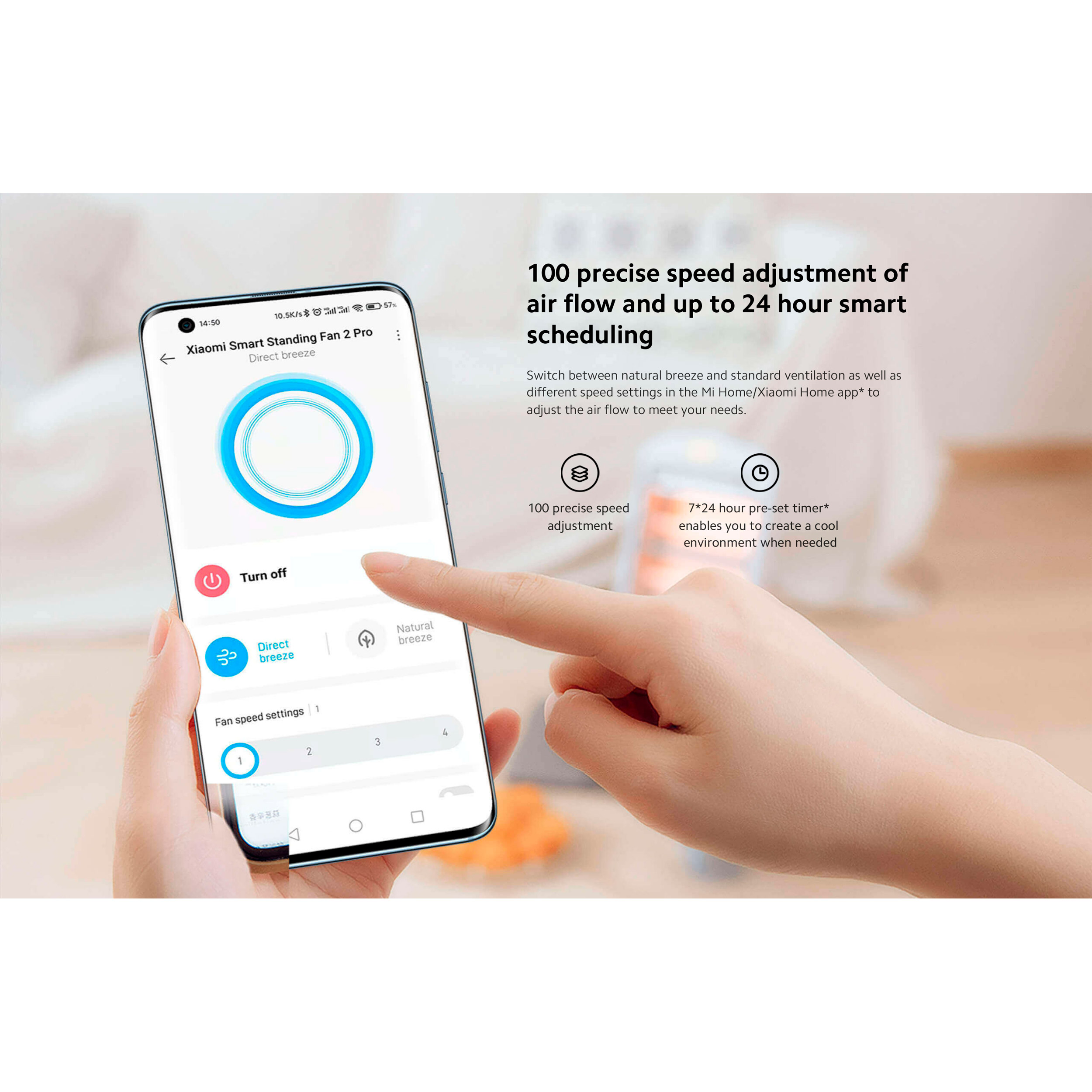 Вентилятор напольный XIAOMI Smart Standing Fan 2 Pro White (BHR5856EU)