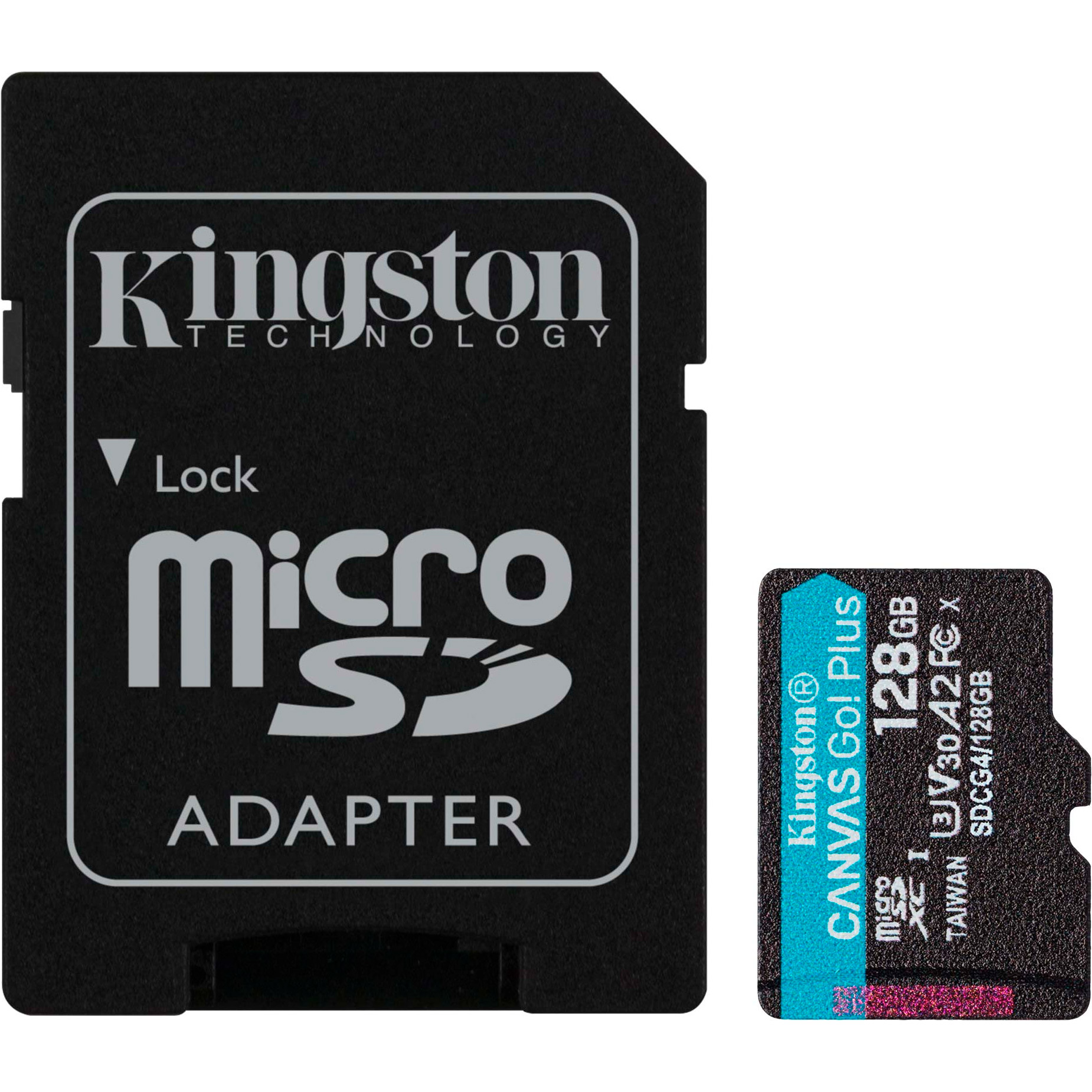 Карта пам'яті KINGSTON microSDXC Canvas Go! Plus 128GB UHS-I U3 V30 A2 Class 10 + SD-adapter (SDCG4/128GB)