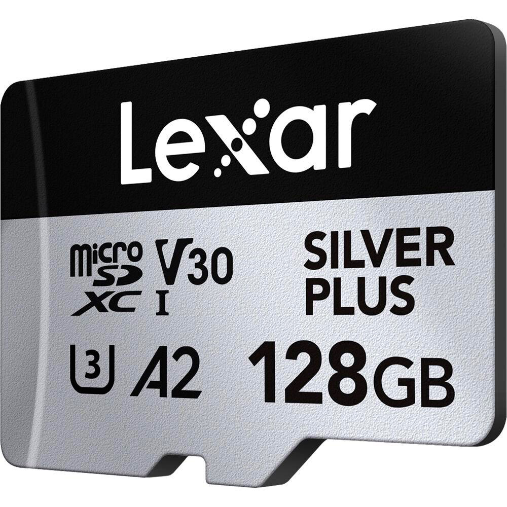 Карта памяти LEXAR microSDXC Professional Silver Plus 128GB UHS-I U3 V30 A2 Class 10 (LMSSIPL128G-BNANG)