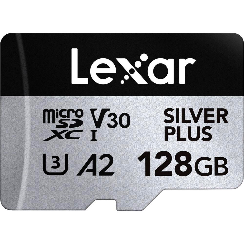 Карта памяти LEXAR microSDXC Professional Silver Plus 128GB UHS-I U3 V30 A2 Class 10 (LMSSIPL128G-BNANG)