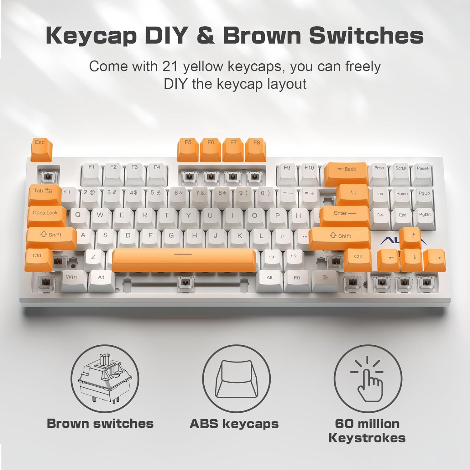 Клавіатура AULA F3032 KRGD Brown Switch White (6948391201757)