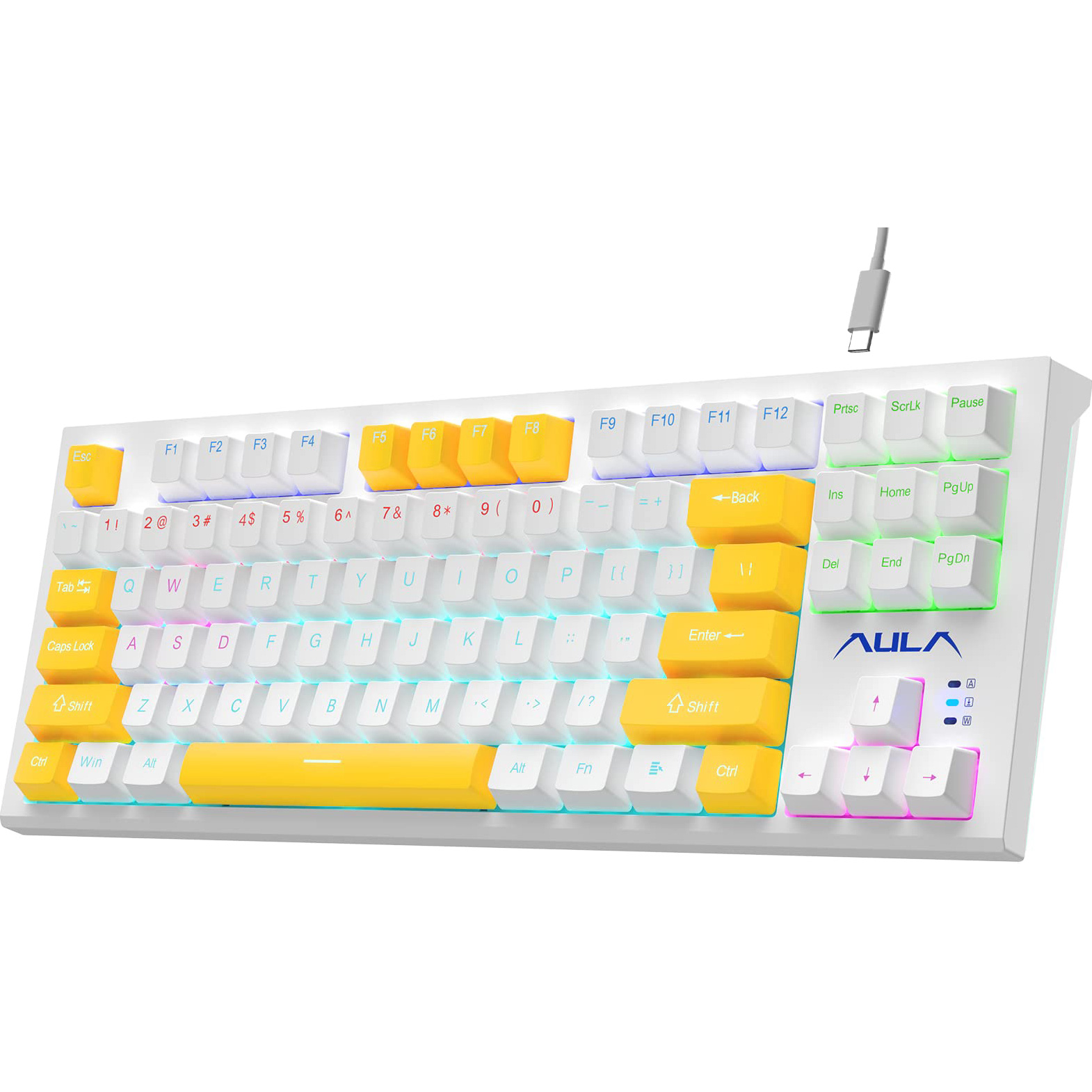 Клавіатура AULA F3032 KRGD Red Switch White (6948391204680)
