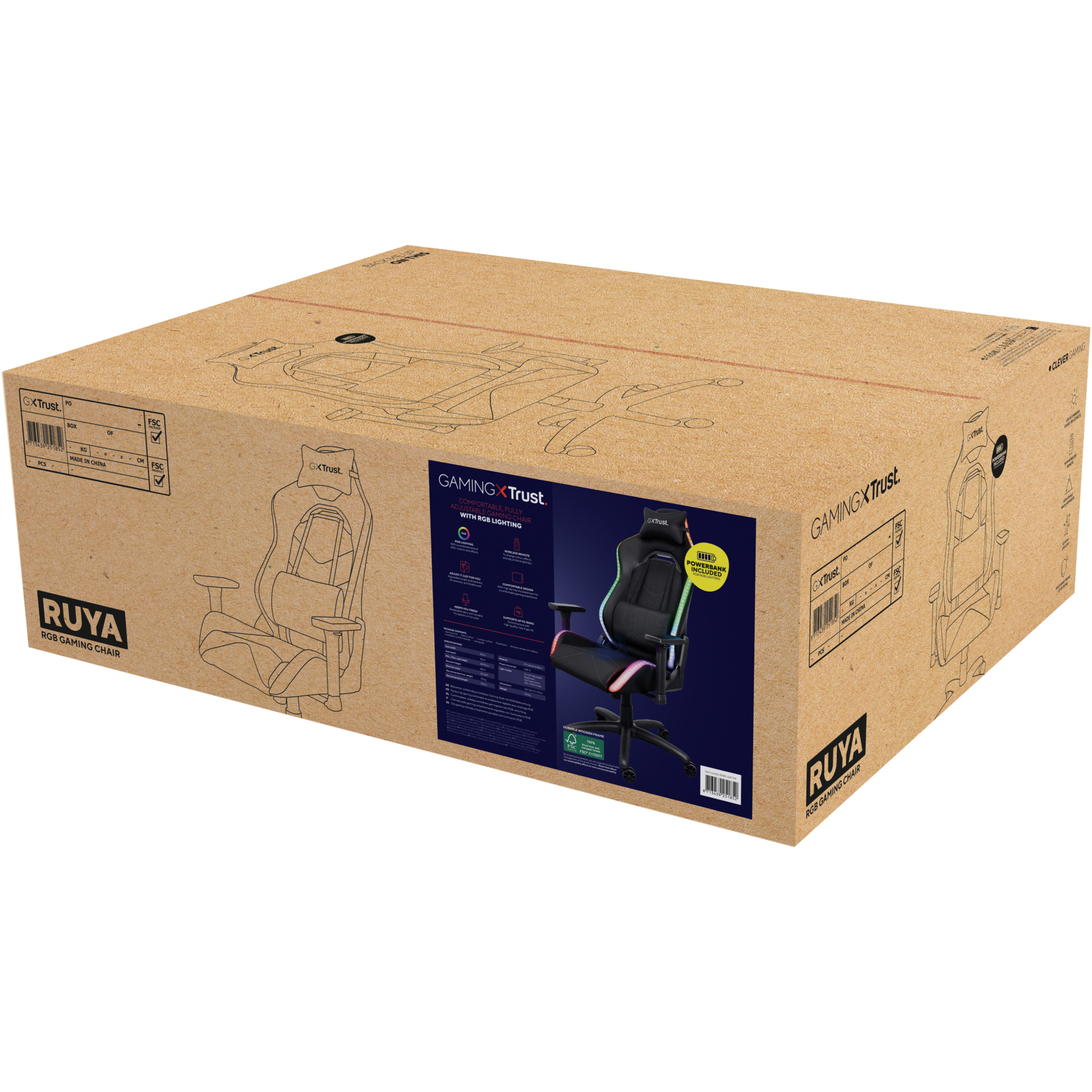 Кресло геймерское TRUST Gaming GXT719 Ruya Black (25185)