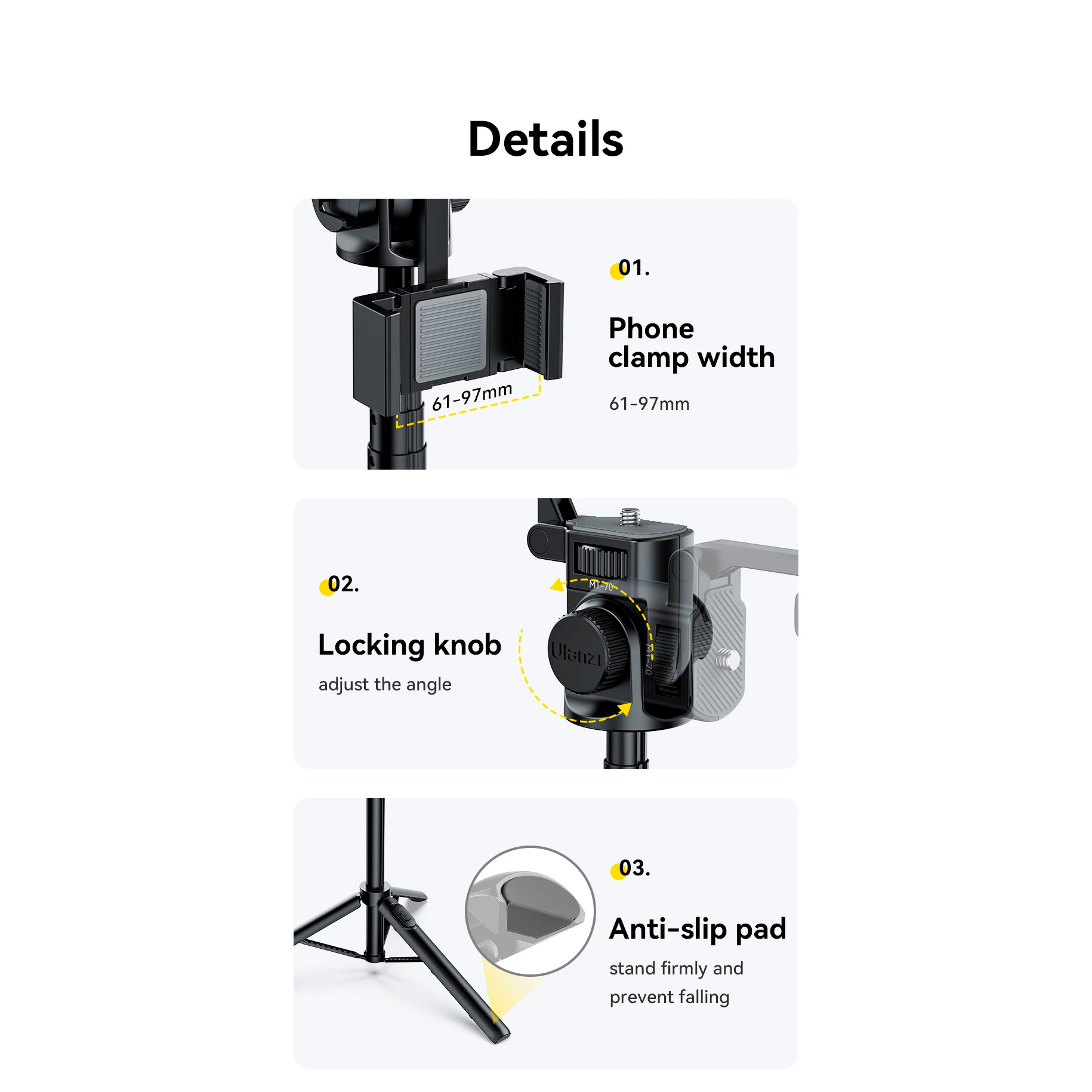 Монопод-трипод ULANZI MT-70 Selfie Stick Tripod with Remote (T027GBB1)