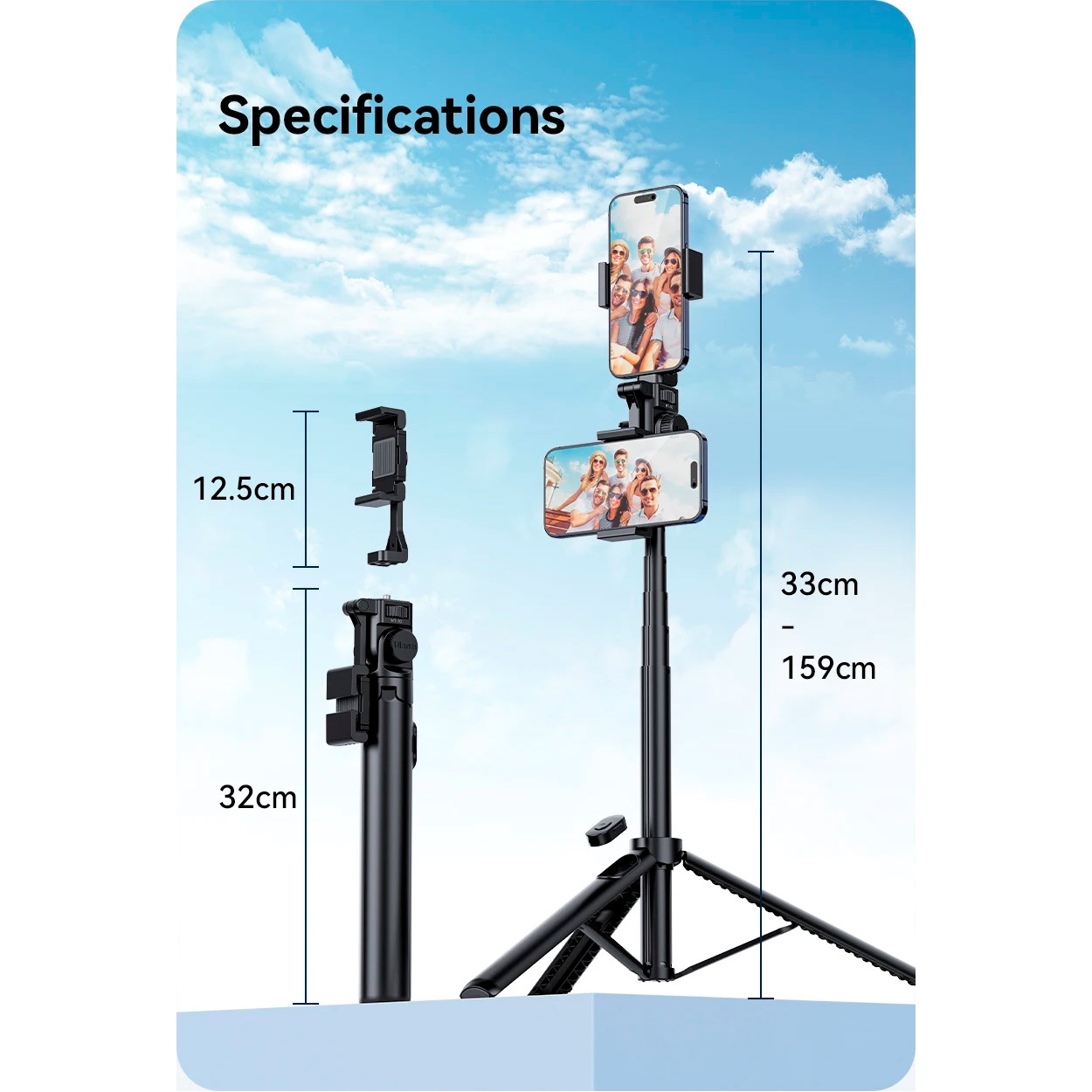 Монопод-трипод ULANZI MT-70 Selfie Stick Tripod with Remote (T027GBB1)