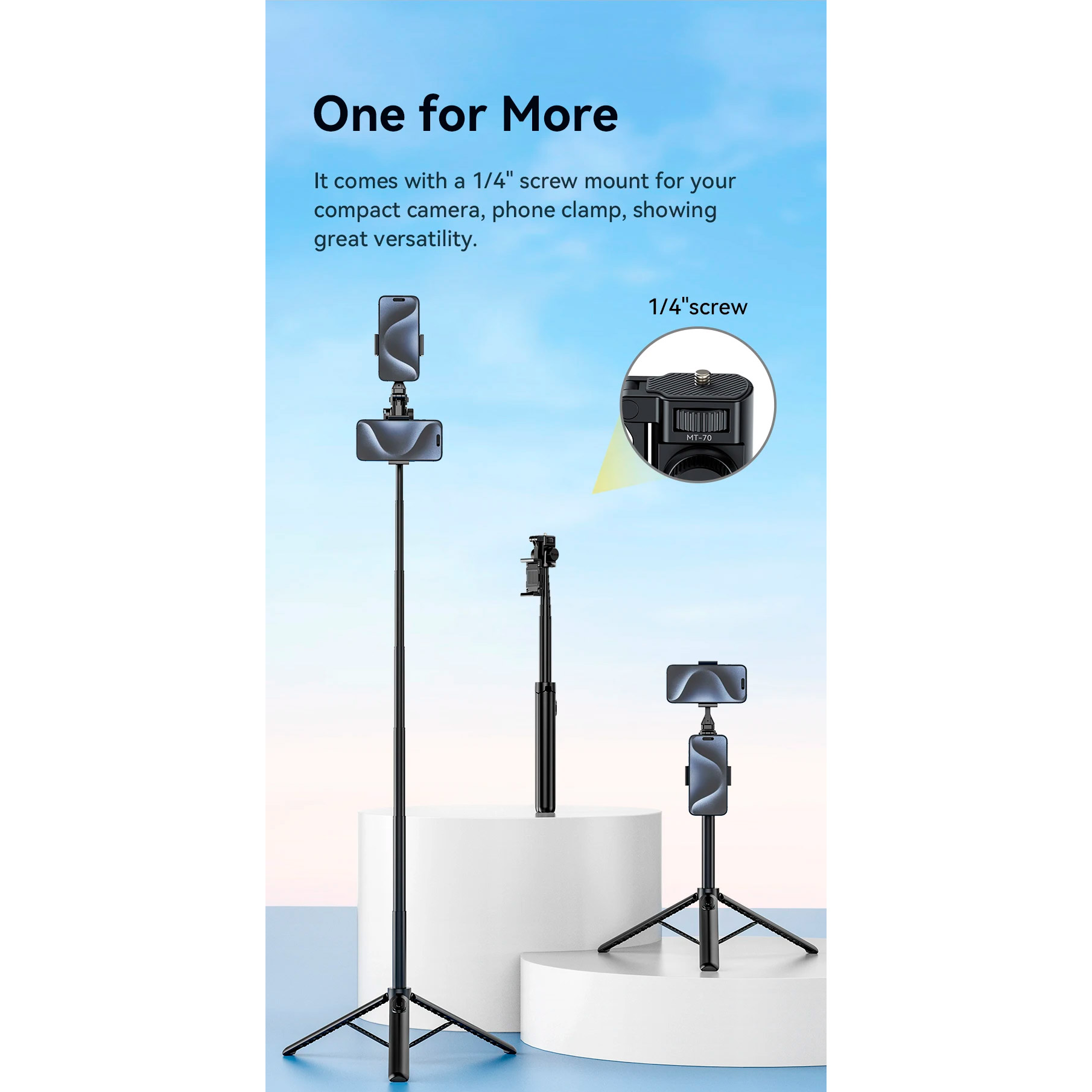 Монопод-трипод ULANZI MT-70 Selfie Stick Tripod with Remote (T027GBB1)