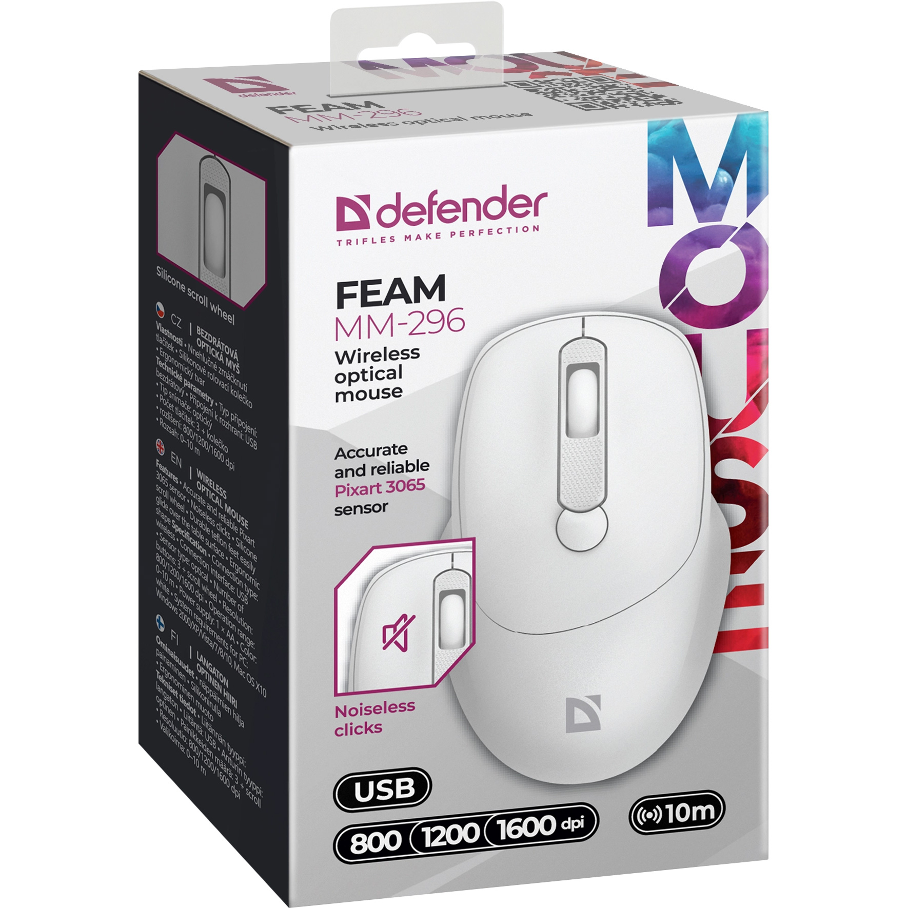 Мышь DEFENDER Feam MM-296 White (52297)