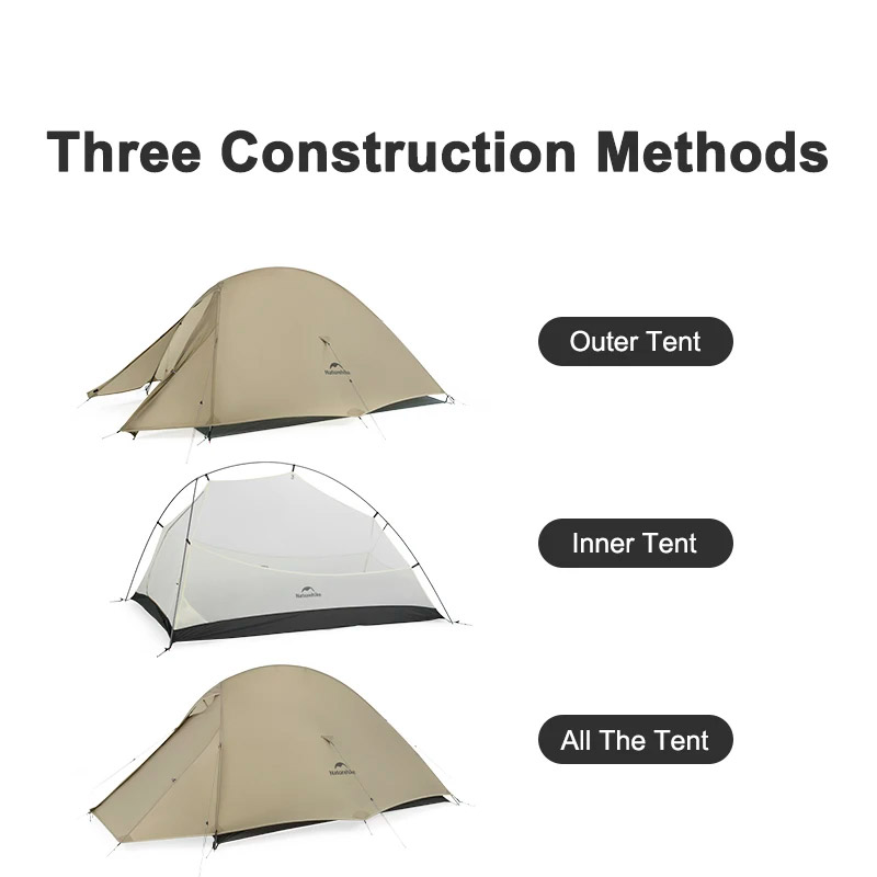 Намет 2-місний NATUREHIKE CNK2350WS020 Cloud Up Pro Light Gray (6927595777008)