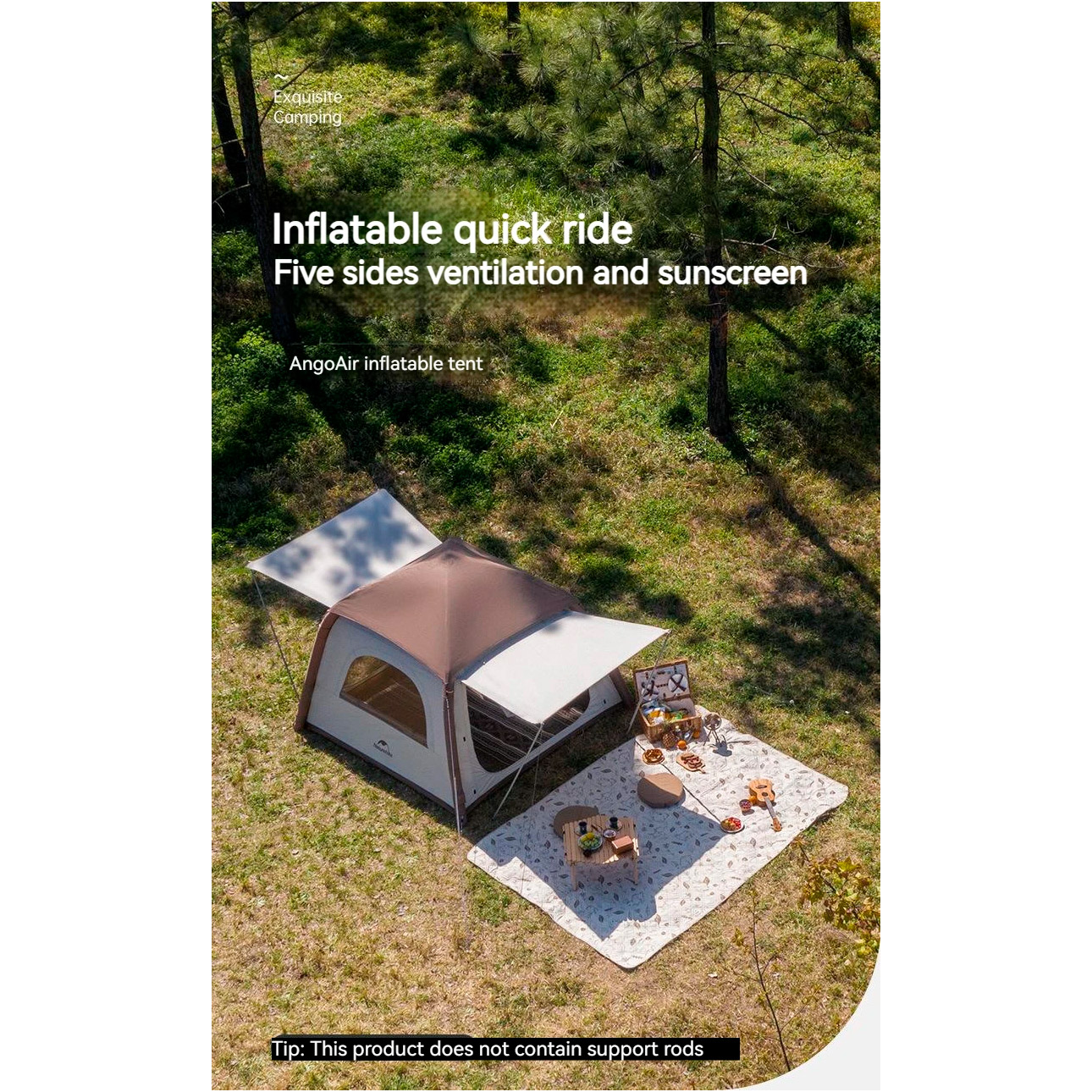 Намет 3-місний NATUREHIKE CNH23ZP12002 Ango Air Beige (6976023926488)