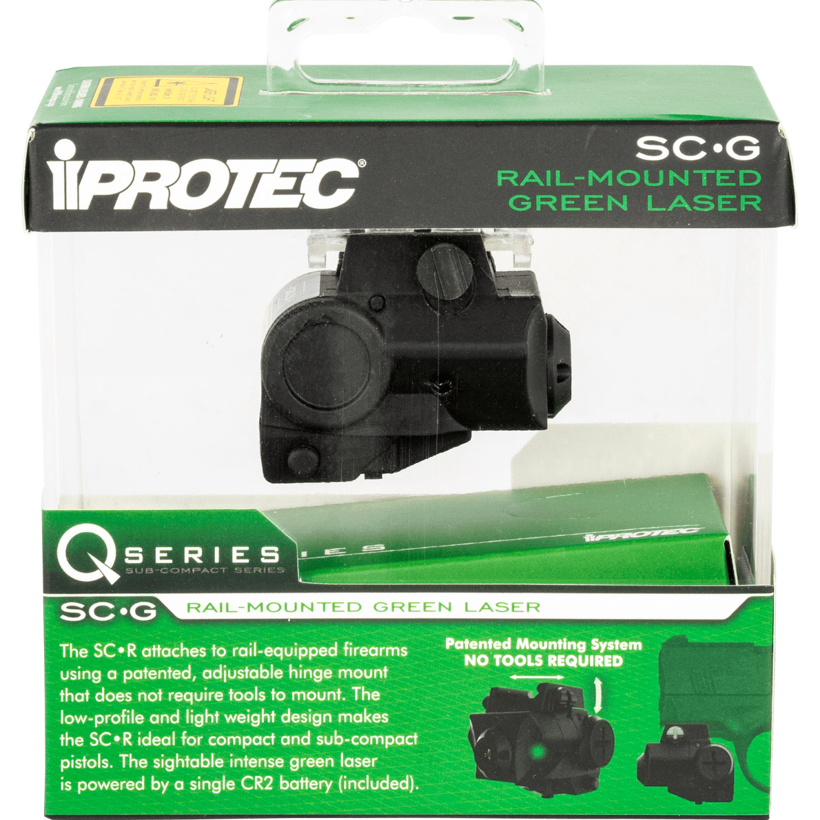 Підствольний лазер IPROTEC Q-Series SC-G Raul-Mounted Laser Green Beam