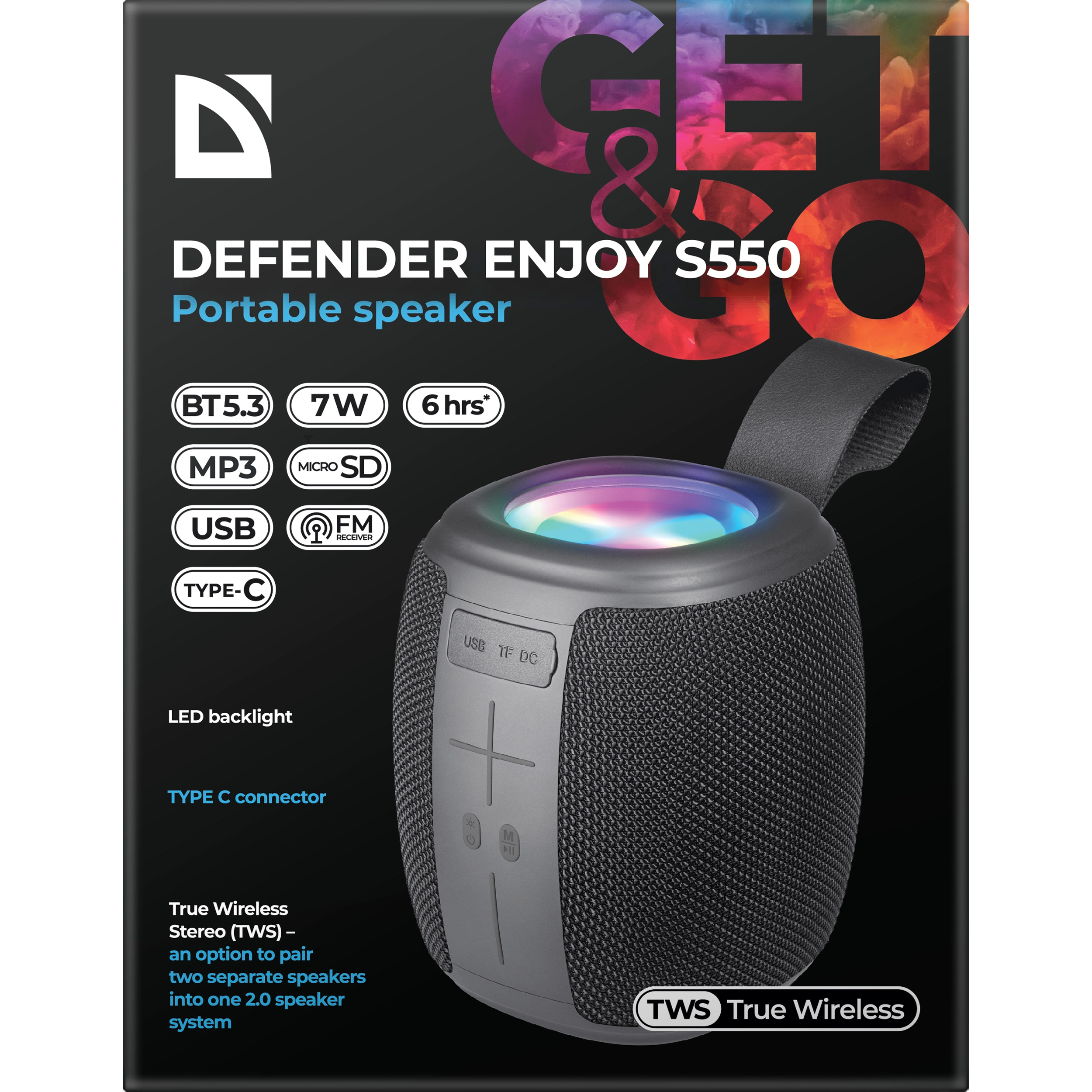 Портативная колонка DEFENDER Enjoy S550 Black (65553)