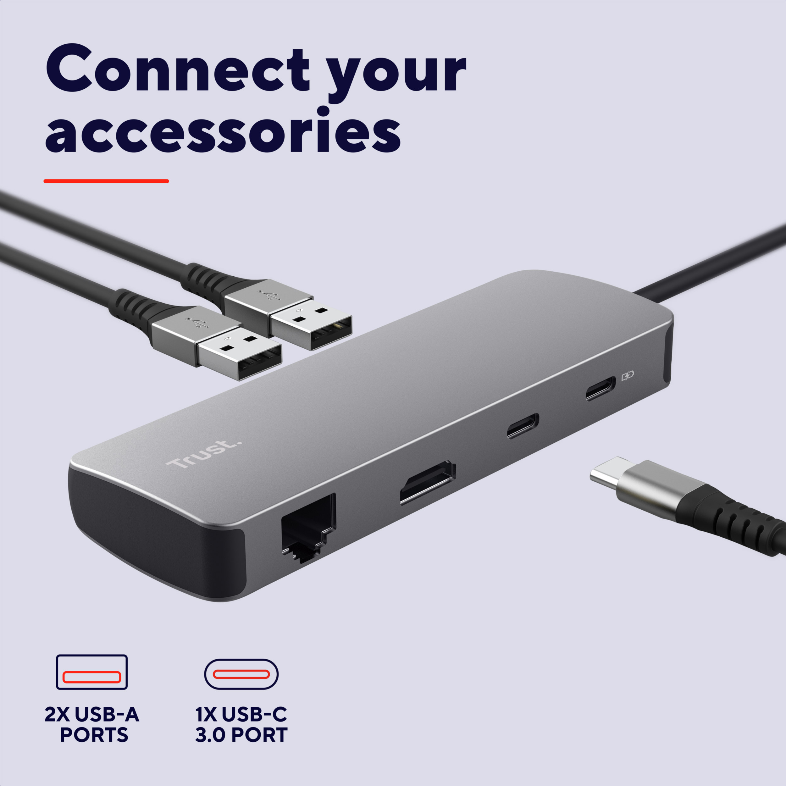 Порт-реплікатор TRUST Dalyx 8-in-1 Multiport Adapter (25672)