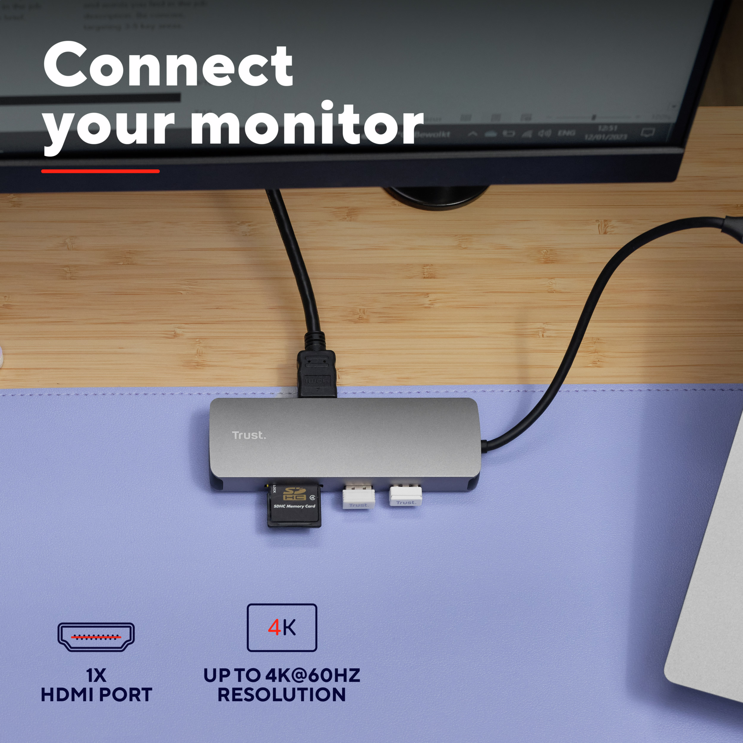Порт-реплікатор TRUST Dalyx 8-in-1 Multiport Adapter (25672)