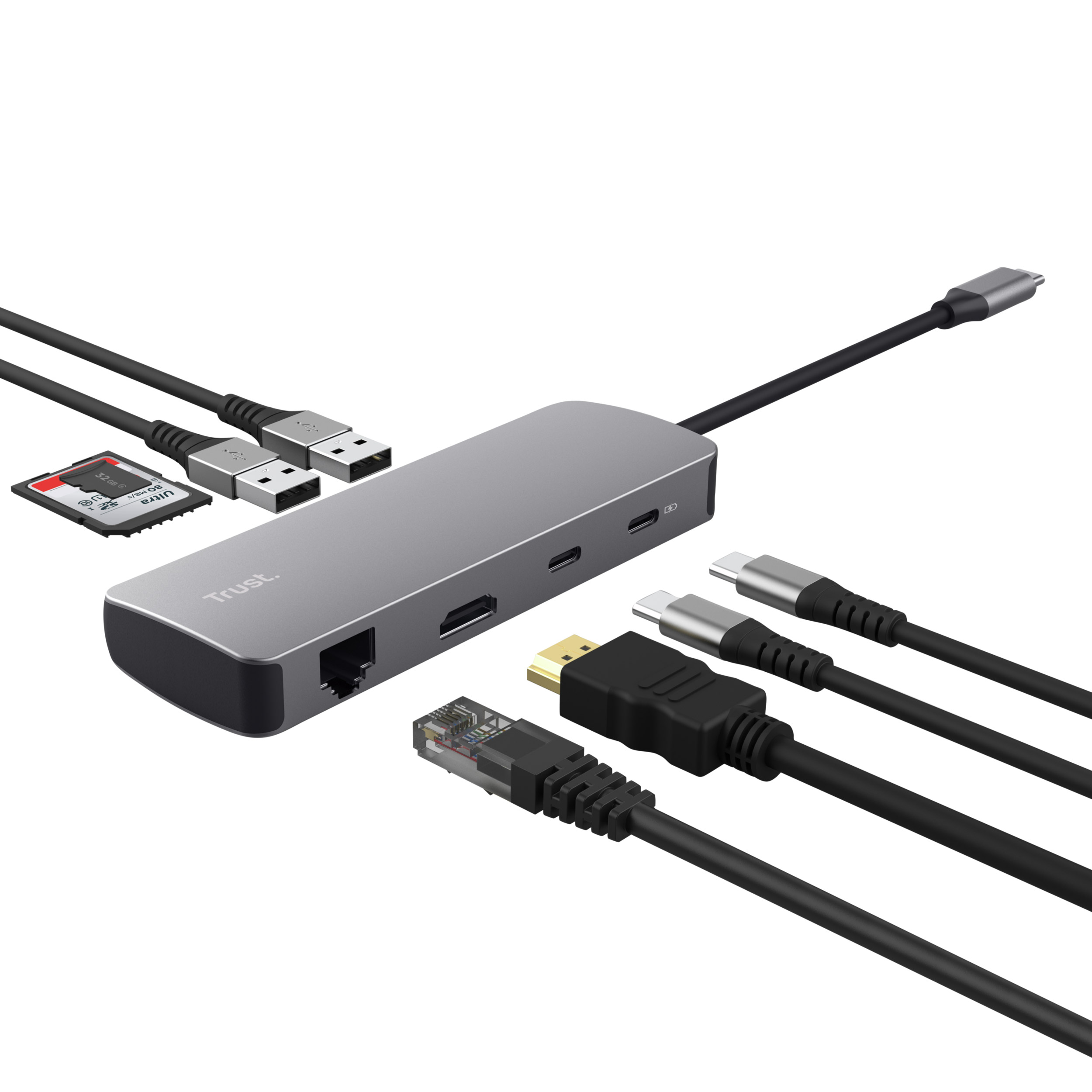 Порт-реплікатор TRUST Dalyx 8-in-1 Multiport Adapter (25672)