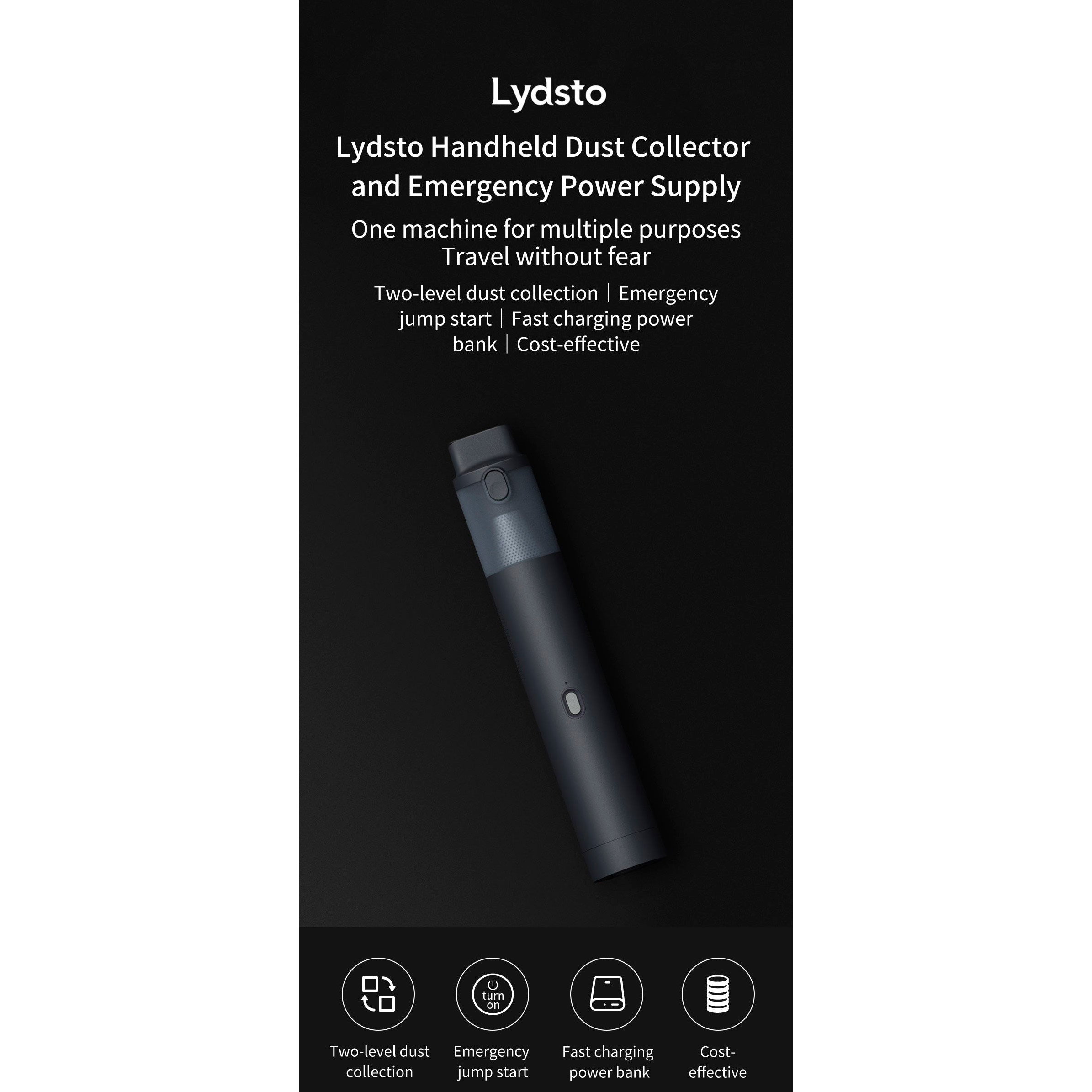 Пилосос автомобільний LYDSTO 3-in-1 Multivac Handheld Vacuum and Power Bank and Emergency Power