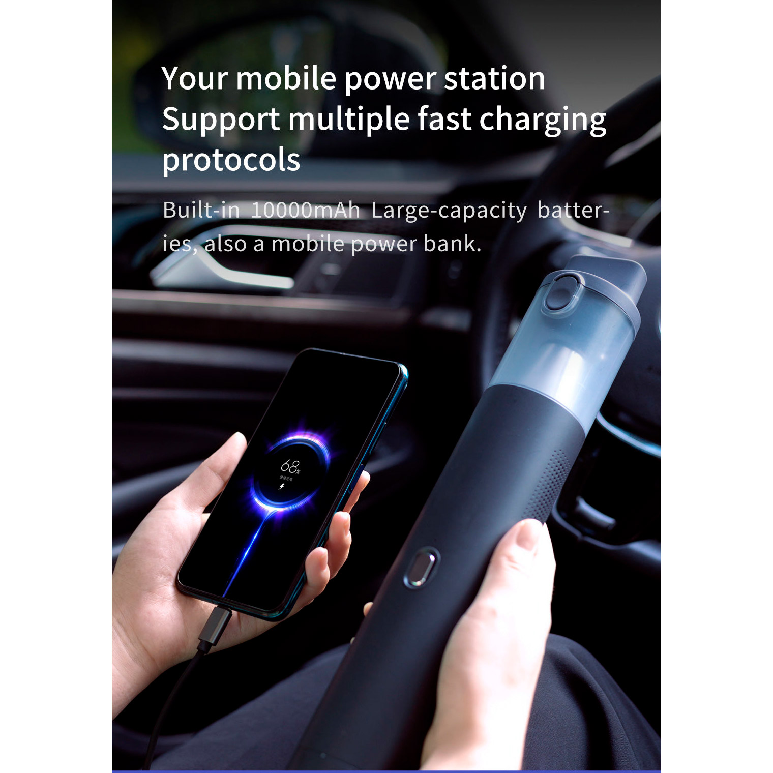 Пилосос автомобільний LYDSTO 3-in-1 Multivac Handheld Vacuum and Power Bank and Emergency Power