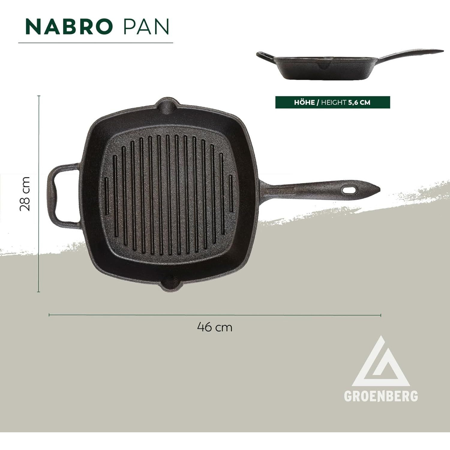 Сковорода гриль GROENBERG Nabro 28x28см