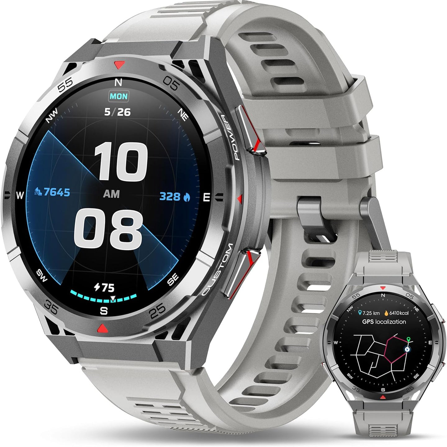 Тактические смарт-часы OUKITEL BT12 Military Smart Watch Gray (6931940789585)
