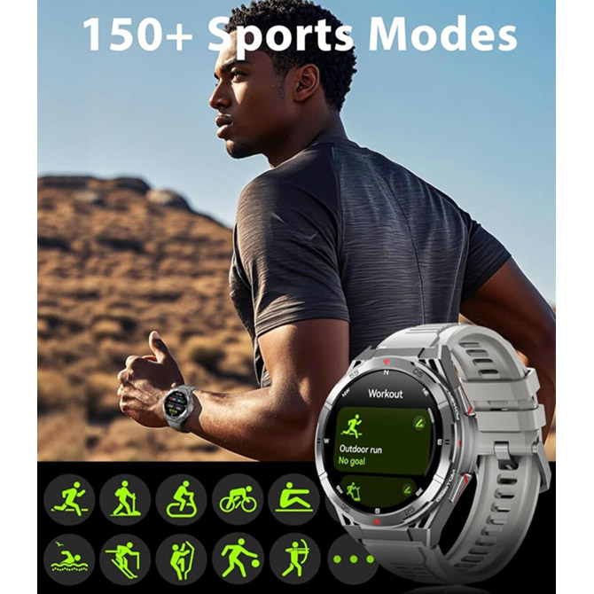 Тактические смарт-часы OUKITEL BT12 Military Smart Watch Gray (6931940789585)