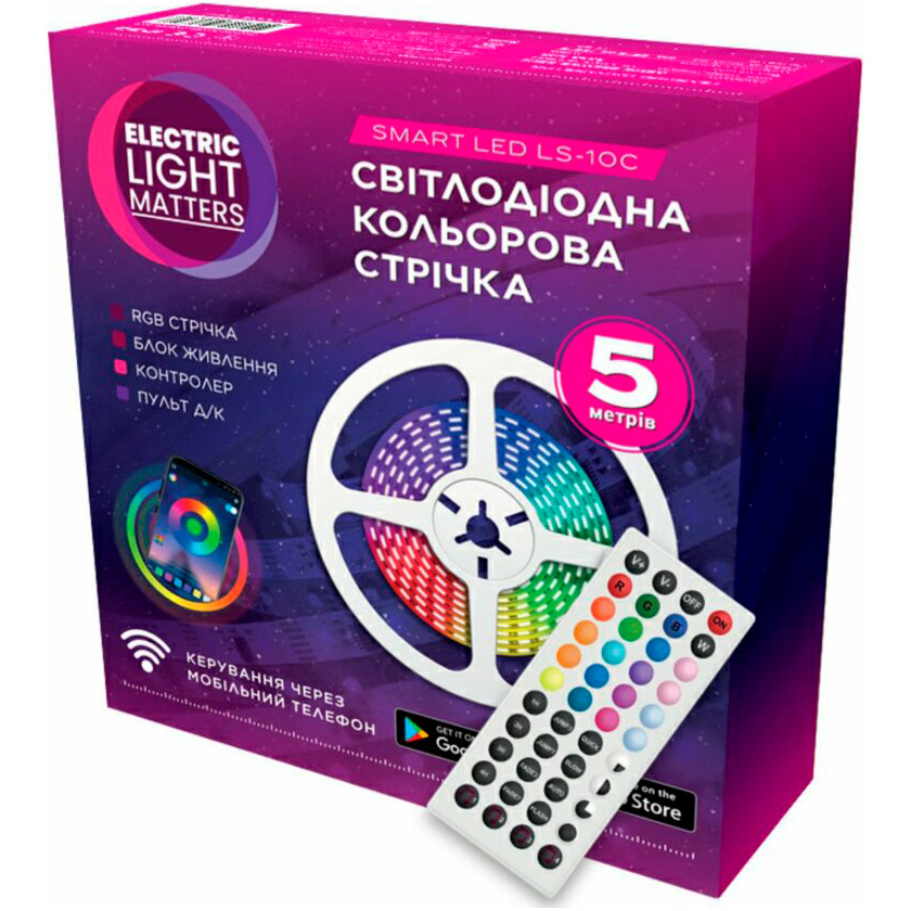 Розумна LED стрічка ELM 5050 RGB 5м