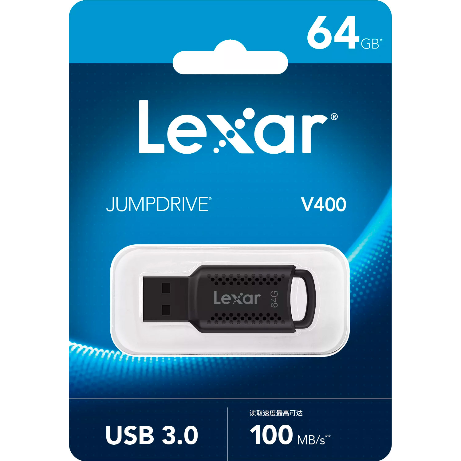 Флешка 64GB LEXAR JumpDrive V400 USB 3.0 Black (LJDV400064G-BNBNG)