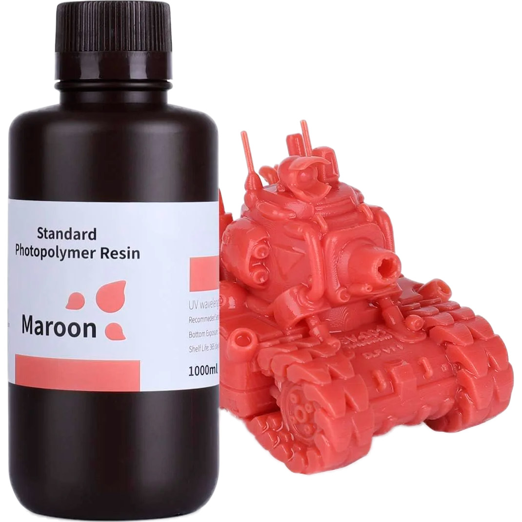 Фотополімерна смола для 3D принтера ELEGOO Standard Resin, 1кг, Maroon (50.103.0086)