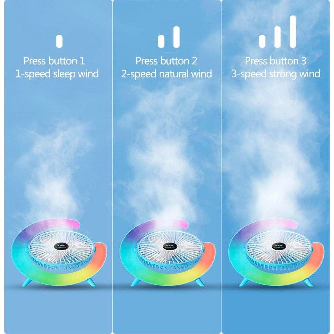 Настольный вентилятор VOLTRONIC YT-1713 Colorful Desktop Fan Mixed Color