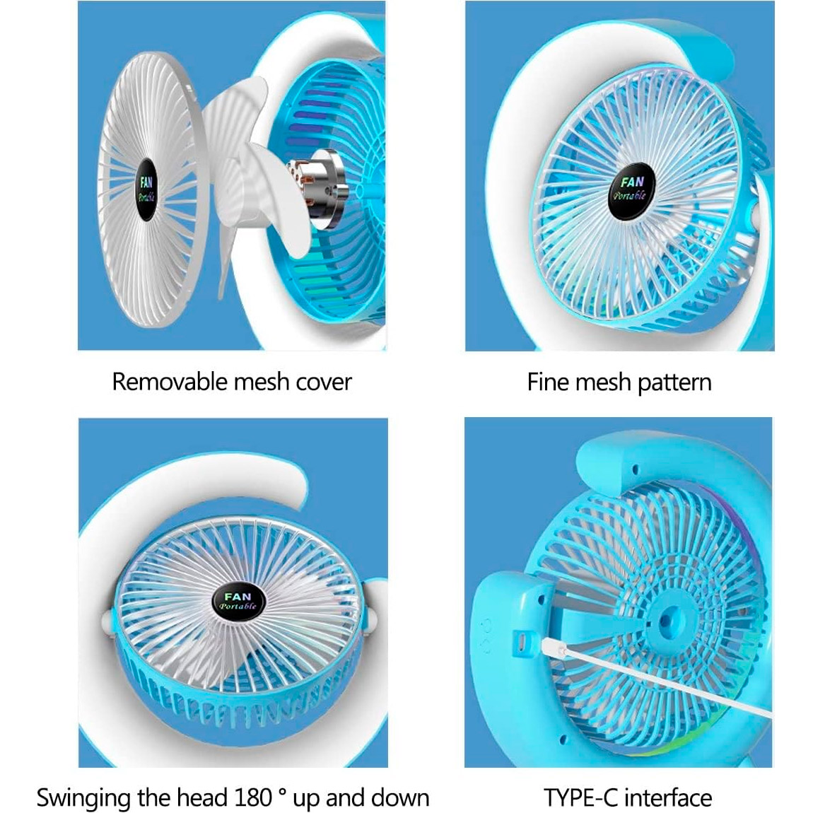 Настольный вентилятор VOLTRONIC YT-1713 Colorful Desktop Fan Mixed Color