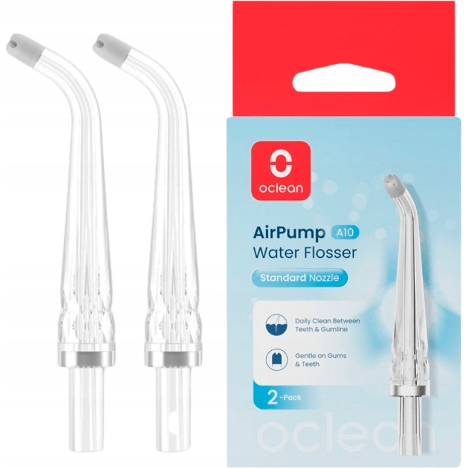 Комплект насадок для ирригатора OCLEAN AirPump A10 Water Flosser Standard Nozzle Transparent 2шт (6970810556148)