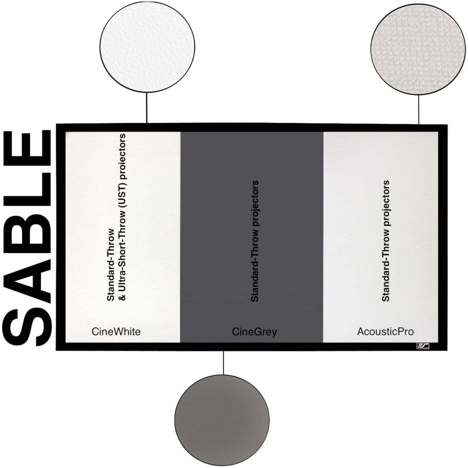 Проекційний екран фіксований ELITE SCREENS Sable Frame ER150WH1 344x199см