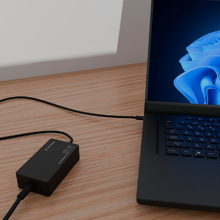 Зарядний пристрій GEMBIRD 1xUSB-C, PD 65W+QC 28W Black w/USB-C cable (NPA-AC-PDQC65-01)