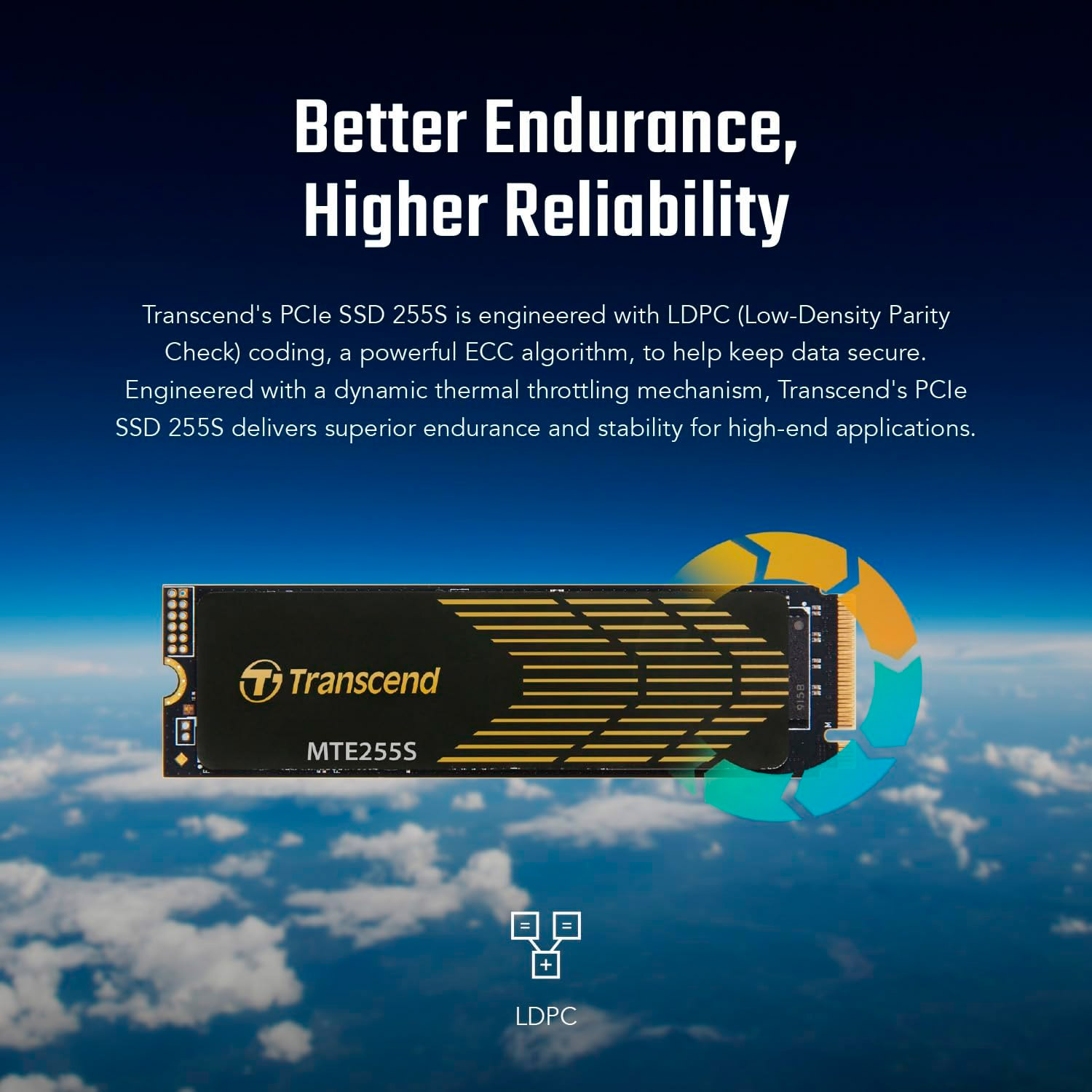 SSD диск TRANSCEND MTE255S w/graphene heatsink 2TB M.2 NVMe (TS2TMTE255S)
