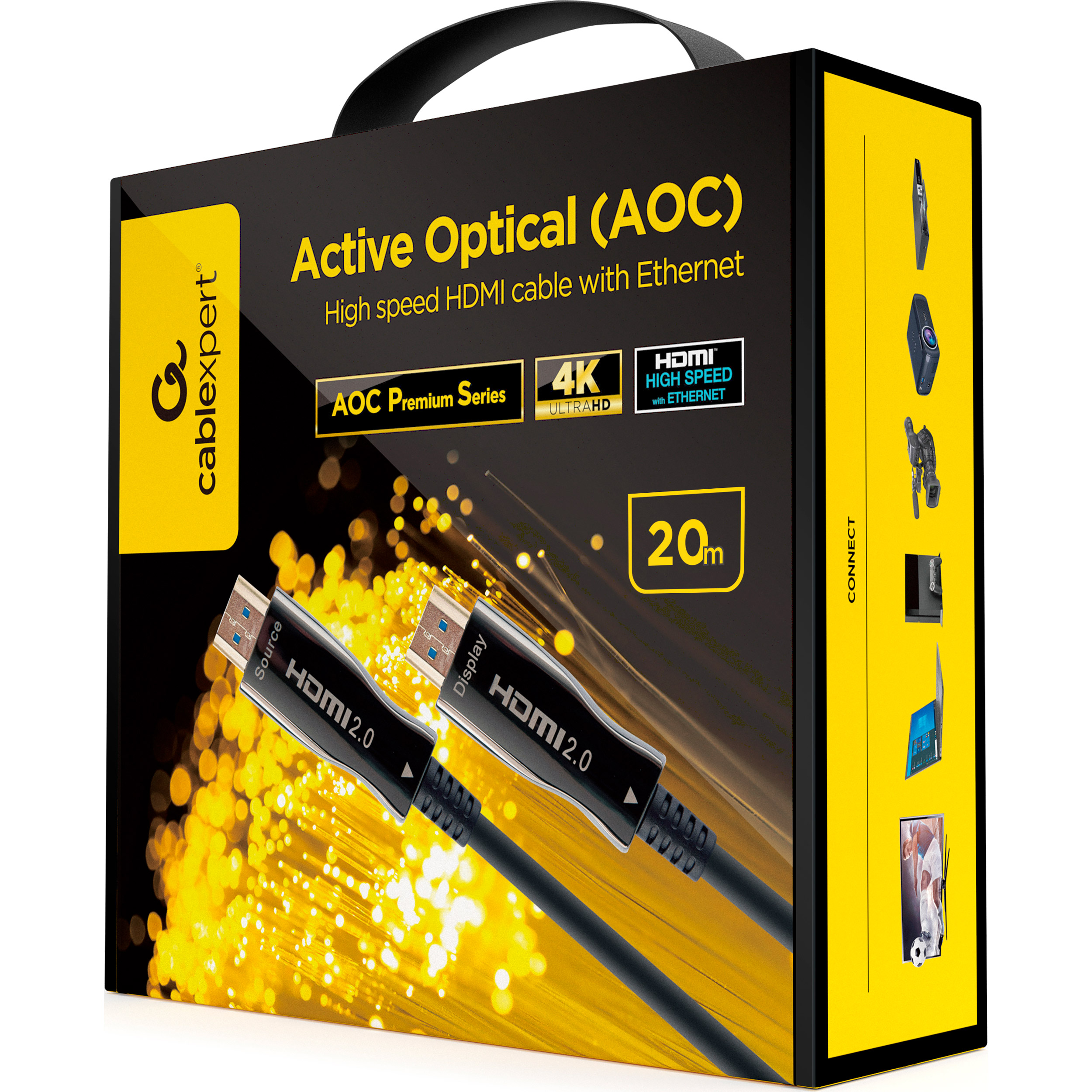 Кабель оптичний (AOC) CABLEXPERT Premium Series 4K HDMI v2.0 20м Black (CCBP-HDMI-AOC-20M-02)